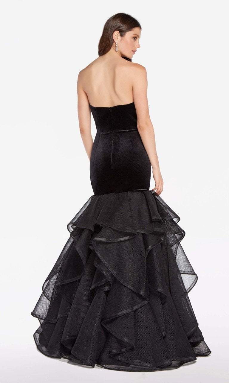 Alyce Paris - 60228 Fitted Ruffled Mermaid Gown in Black