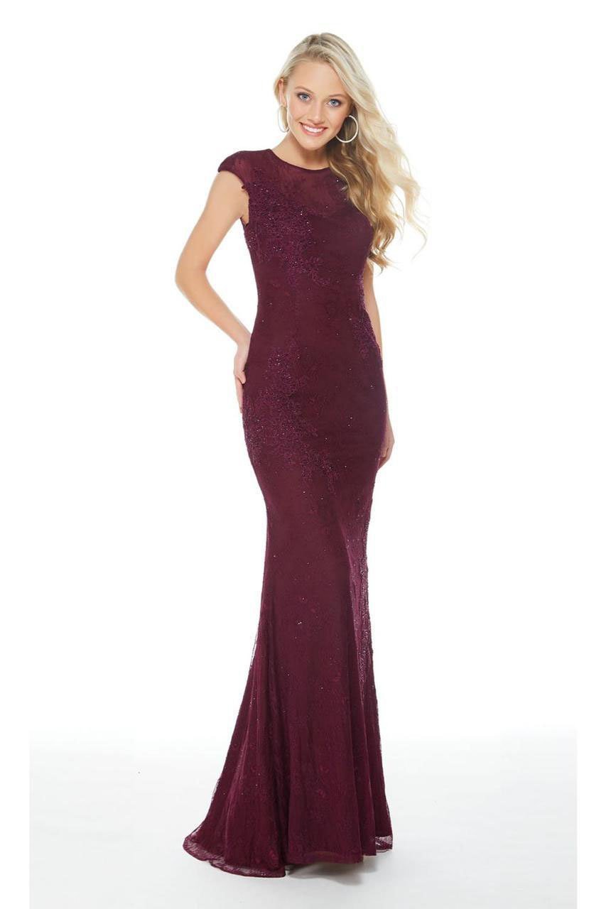 Alyce Paris - 60261 Fitted Jewel Evening Dress in Red