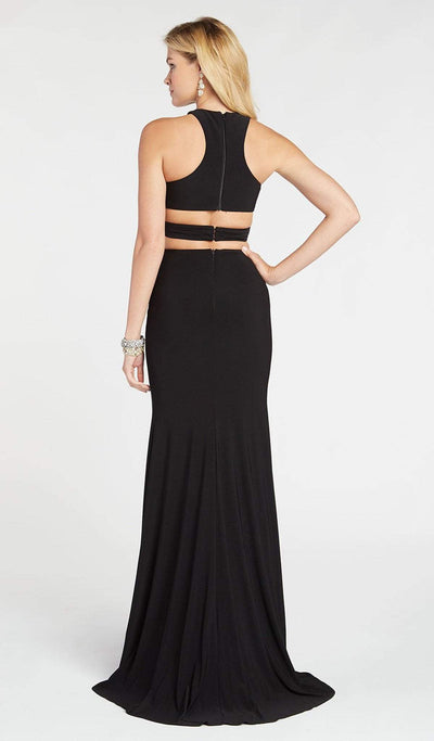 Alyce Paris - 60284 Two Piece Halter Top Sheath Evening Dress with Slit In Black