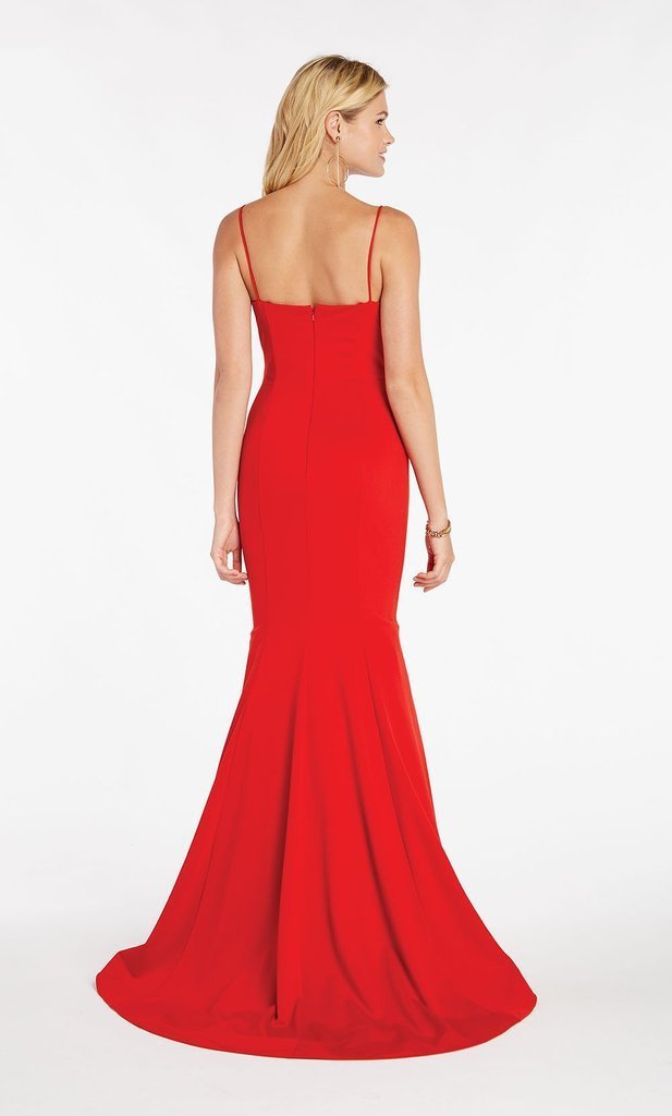 Alyce Paris - Sleeveless V Neck Jersey Mermaid Gown 60293 In Red