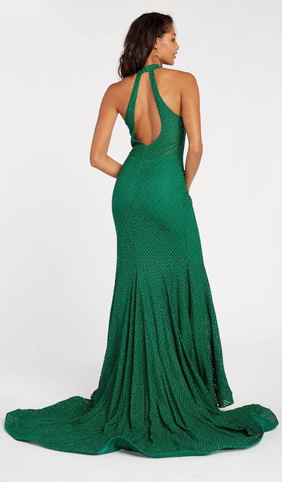 Alyce Paris - 60317 Diamond Lace High Halter Trumpet Dress In Green