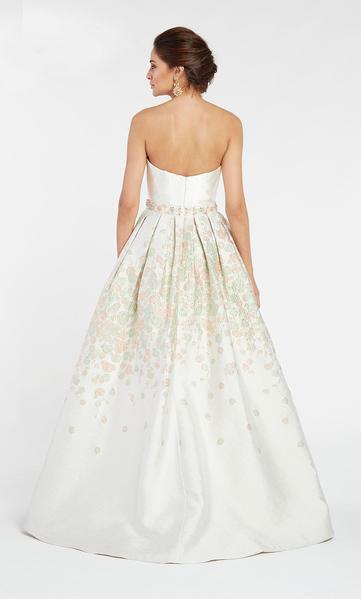 Alyce Paris - 60341 Strapless Sweetheart Brocade Pleated A-line Dress In Neutral