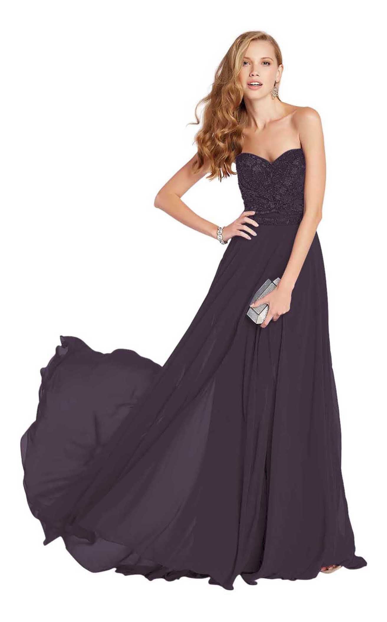 Alyce Paris - Embellished Sweetheart Flowy Evening Gown 60350SC