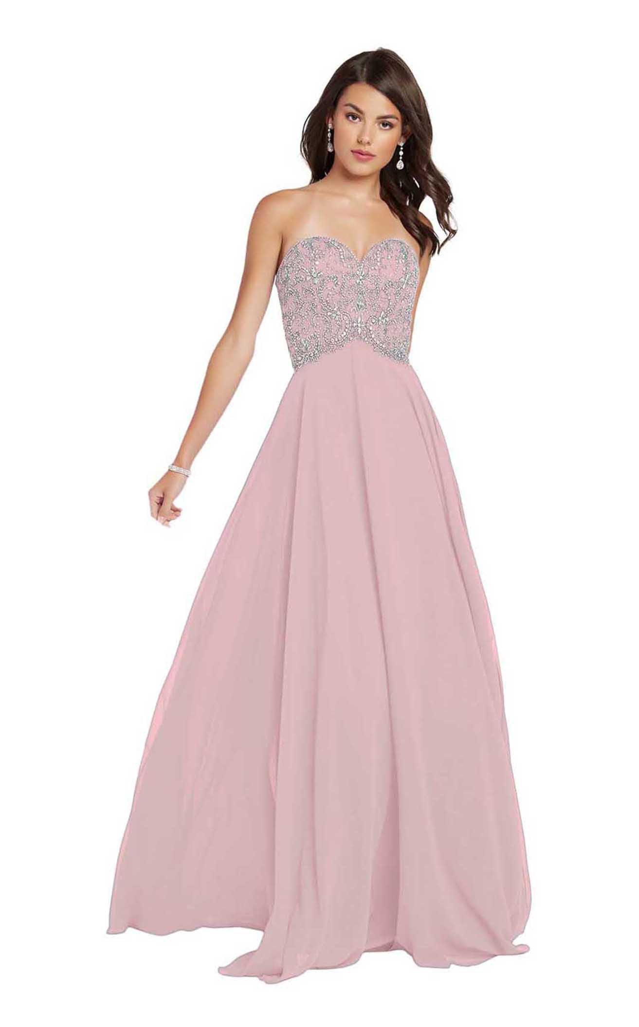 Alyce Paris - 60351SC Beaded Sweetheart A-Line Chiffon Dress