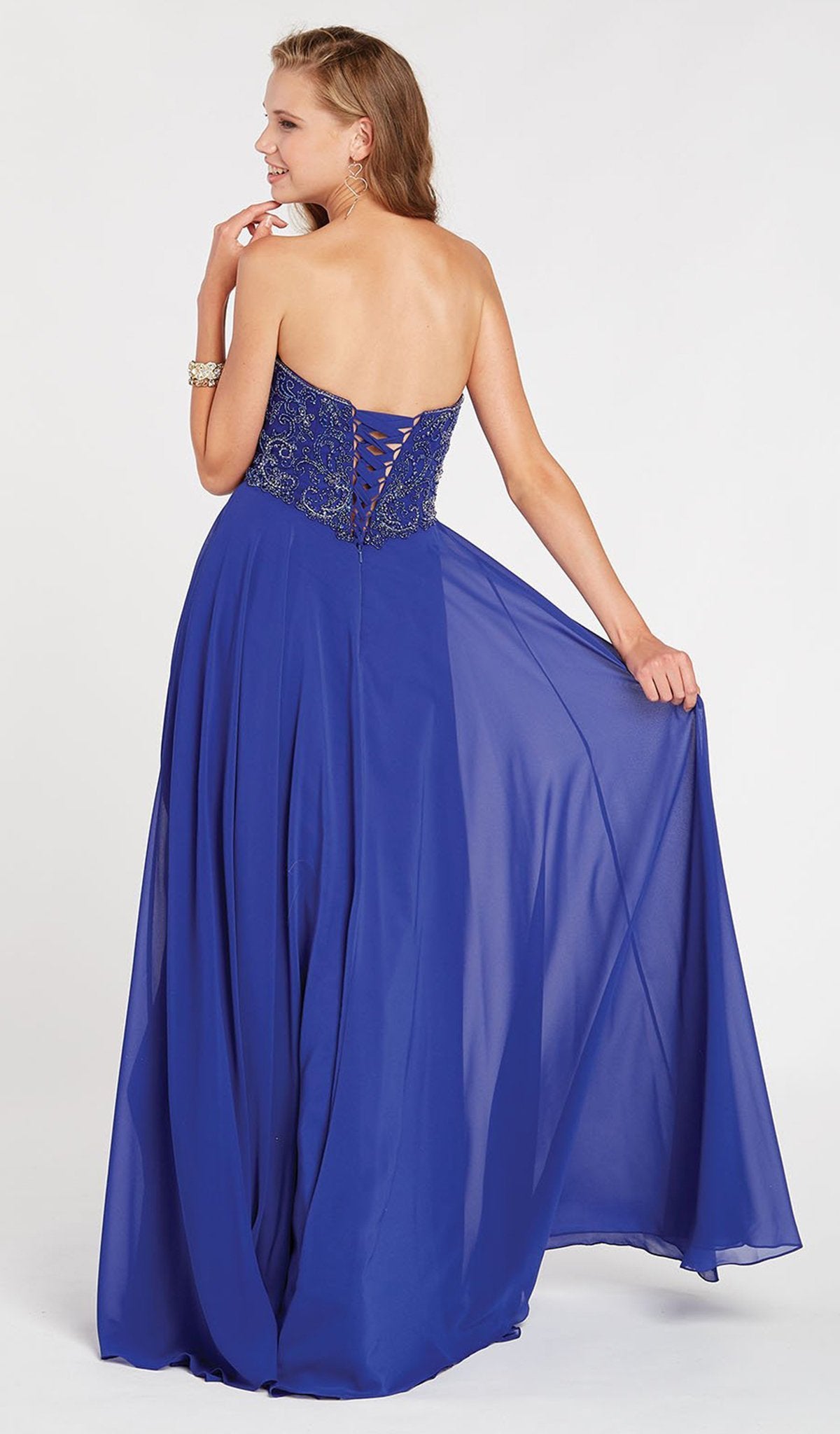 Alyce Paris - 60352 Strapless Embellished Sweetheart A-line Dress In Blue