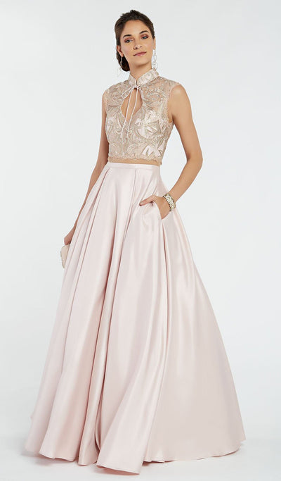 Alyce Paris - 60369 Two Piece Beaded A-Line Ballgown In Pink