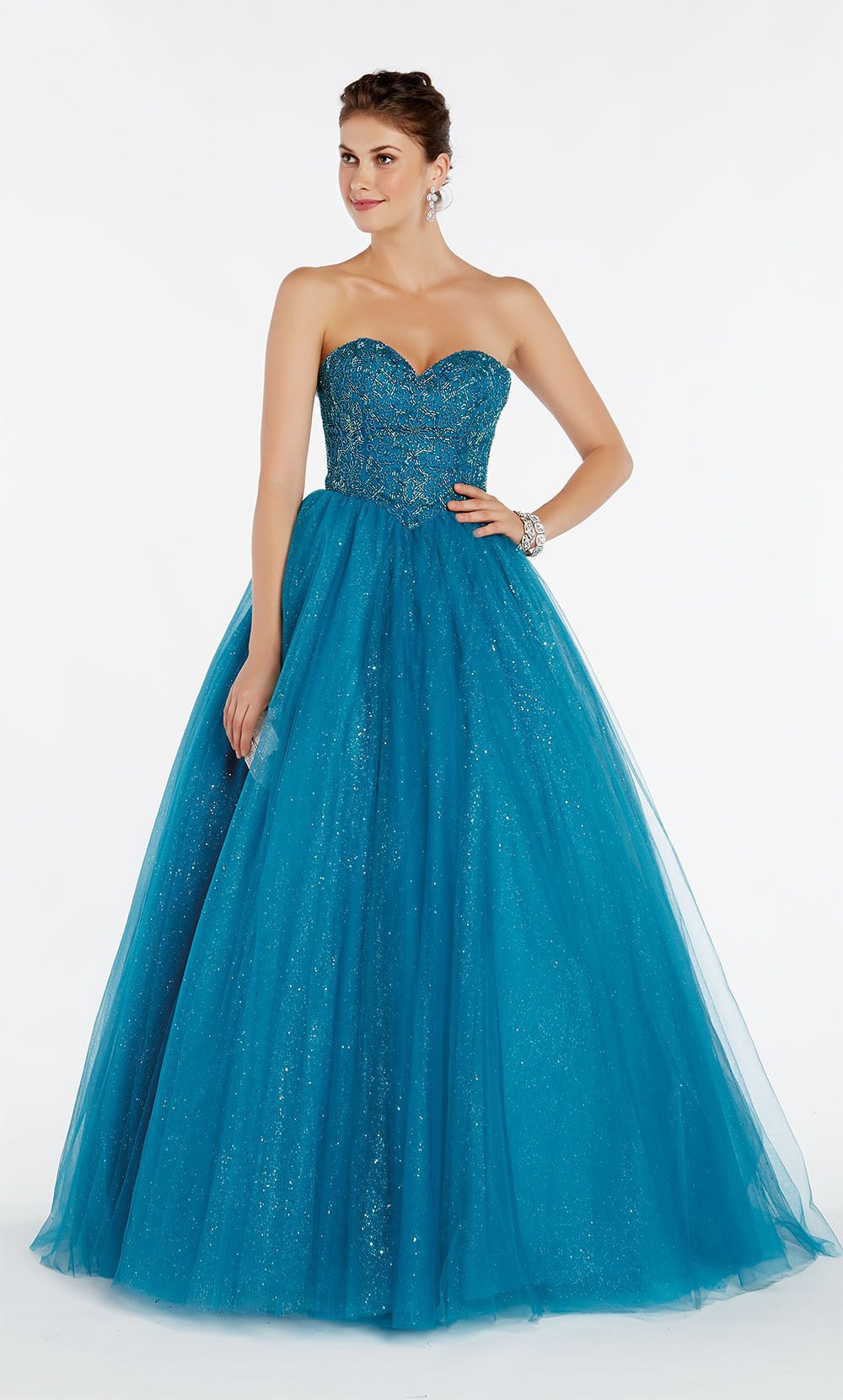 Alyce Paris - 60381 Beaded Strapless Sweetheart Ballgown In Blue