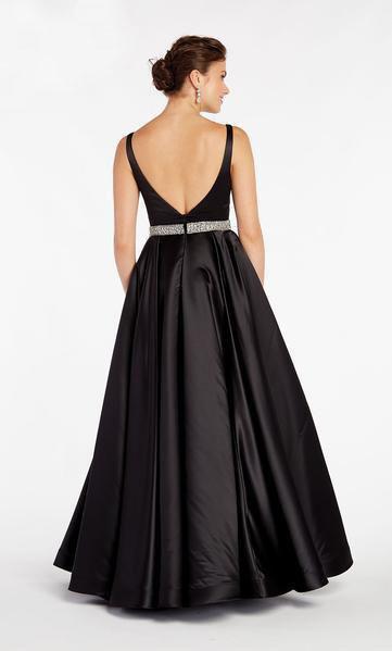 Alyce Paris - 60390 Beaded Deep V-neck Silk Satin A-line Dress In Black