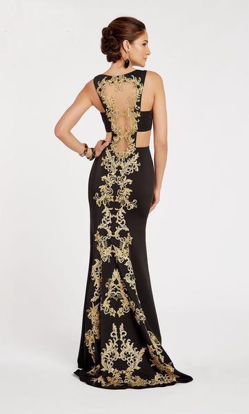 Alyce Paris - 60397 Lace Applique Bateau Trumpet Dress In Black