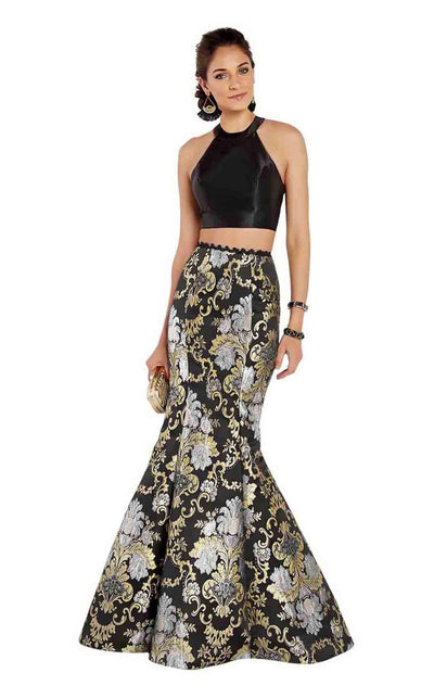 Alyce Paris 60398 - Two Piece Halter Printed Long Gown