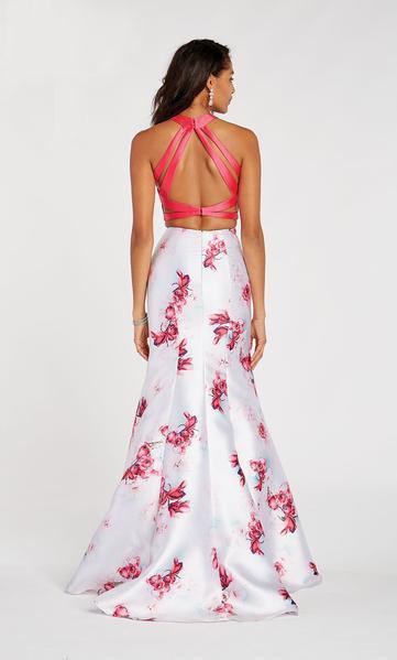 Alyce Paris - 60430 Two Piece Floral Printed Satin Mermaid Dress In Pink