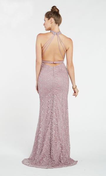 Alyce Paris - 60484 High Halter Fitted Sheath Evening Gown In Purple