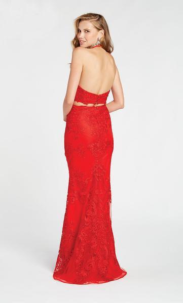 Alyce Paris - 60487 Two Piece High Halter Sheath Gown In Red