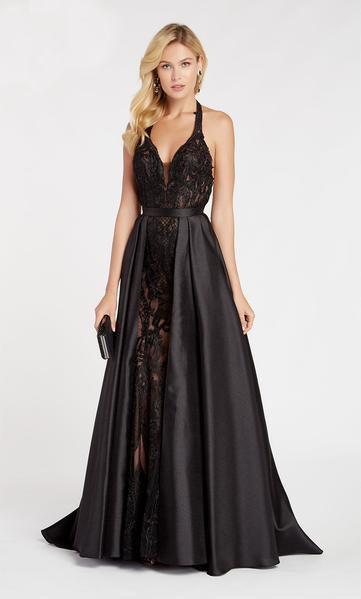 Alyce Paris - 60494 Lace Mermaid Dress With Removable Overskirt In Black and Pink