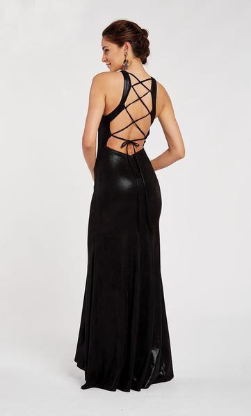 Alyce Paris - 60507 Halter Neck Trumpet Dress With Train In Black