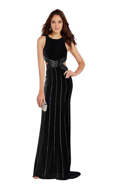Alyce Paris - Cut-out Open Back Embellished Jersey Fitted Gown 60537SC