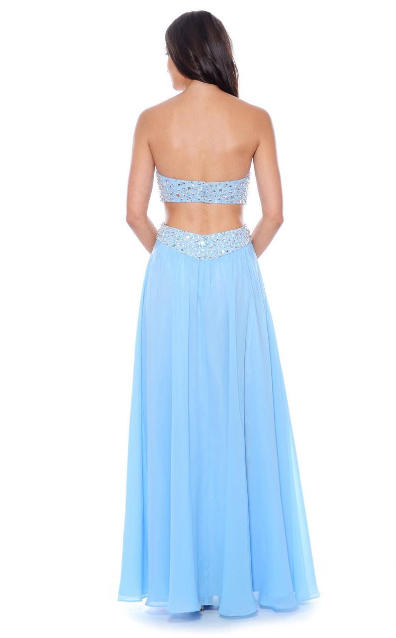 Decode 1.8 - Rhinestone Beaded Sweetheart Gown 182271 in Blue