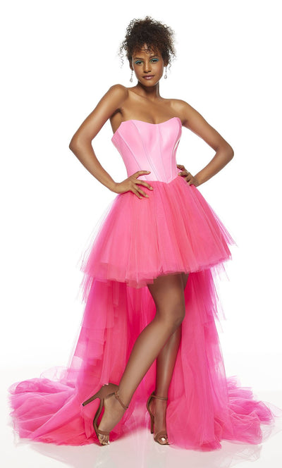 Alyce Paris - 60860 Semi-Sweetheart High-Low Dress In Pink