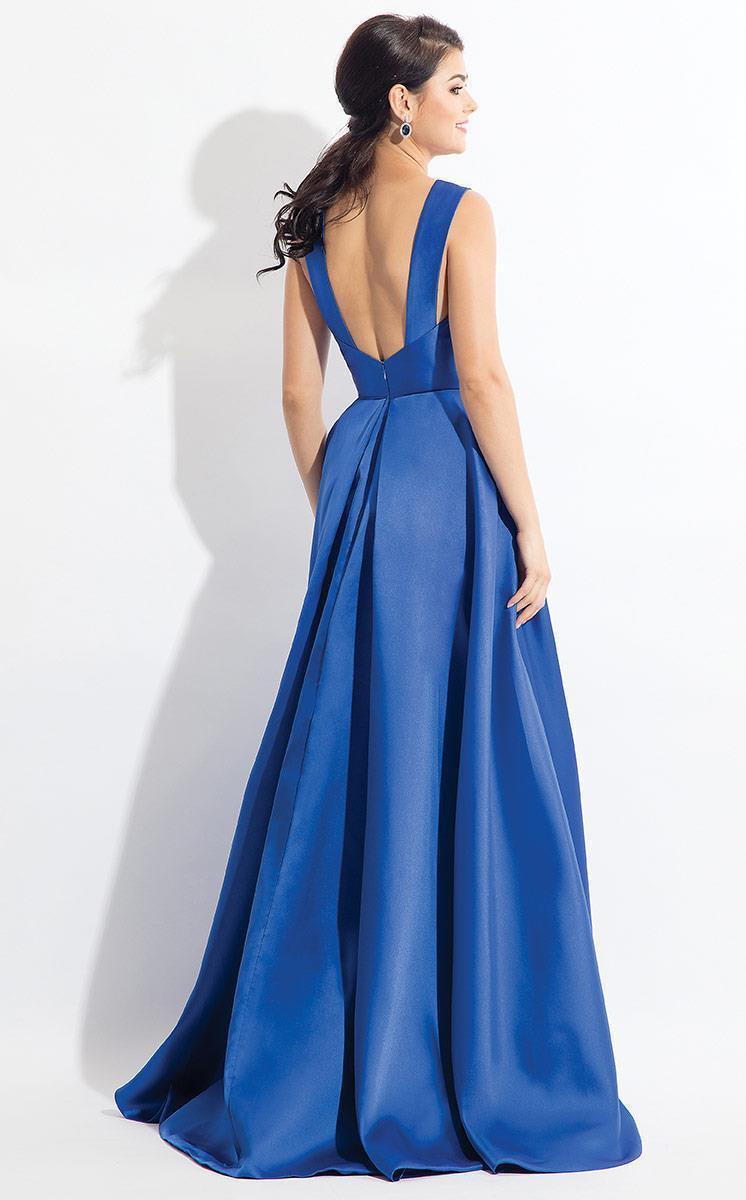 Rachel Allan - 6139 Strappy Mikado A-line Dress in Blue