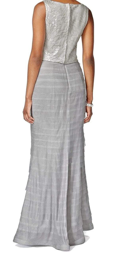 Adrianna Papell - 81928040 Sleeveless Embellished Bateau Sheath Dress in Silver