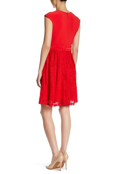 Taylor - Surplice Faux Wrap Dress 8700M in Red