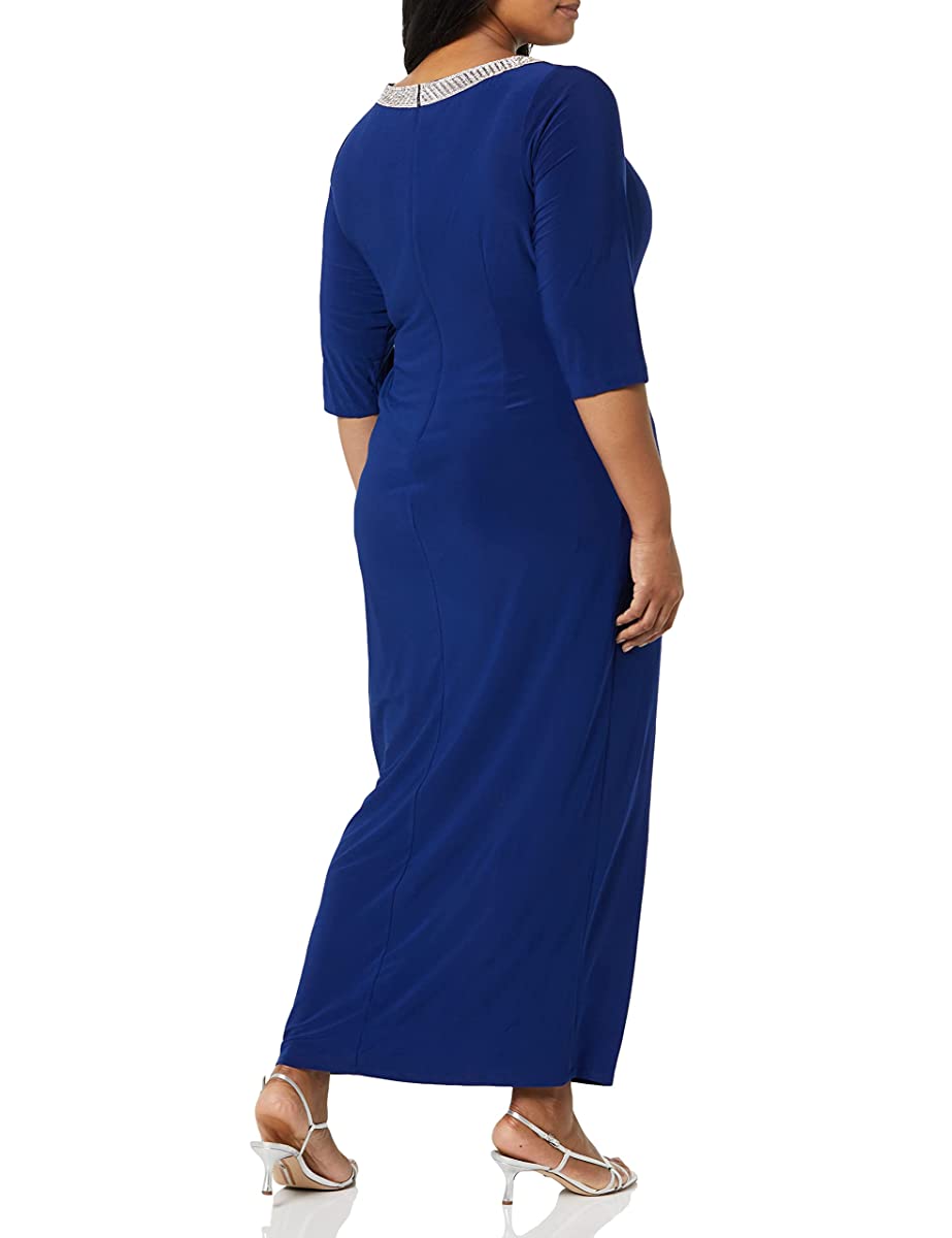 Alex Evenings 84351602 - Bateau Cascade Ruffle Formal Dress In Blue