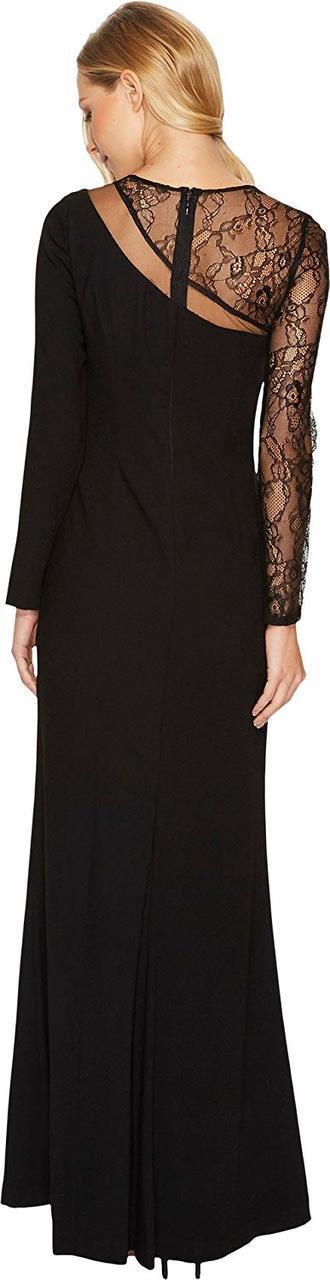 Aidan By Aidanmattox - MN1E201536 Lace Crepe Jewel Sheath Dress in Black