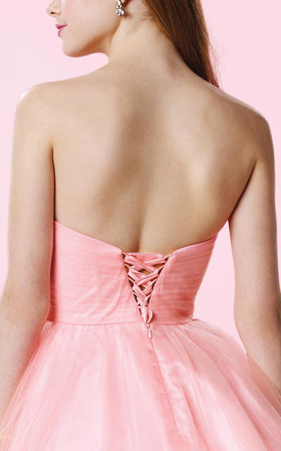Alyce Paris - 3651 Embellished Strapless Pleated Cocktail Dress in Pink