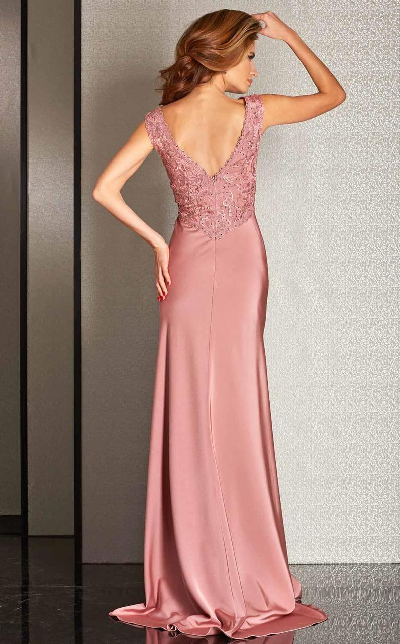 Clarisse Jeweled Lace Empire Sheath Gown M6248 in Pink