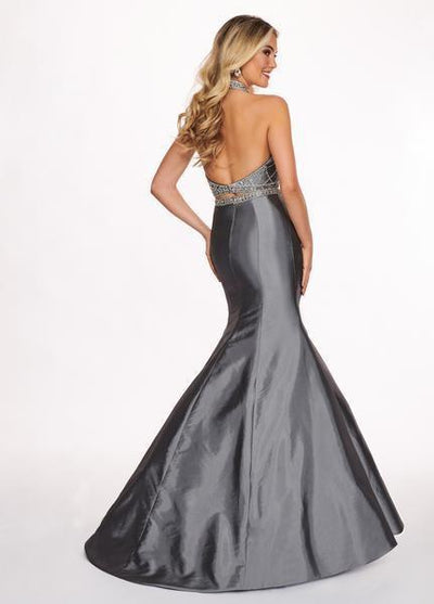 Rachel Allan - 6418 Two-Piece Crystal Bodice Trumpet Gown In Gray