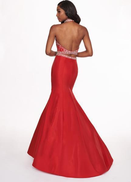 Rachel Allan - 6418 Two-Piece Crystal Bodice Trumpet Gown In Red