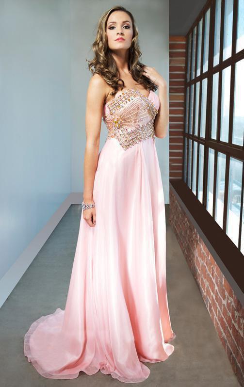 MNM Couture - 6463 Beaded Sweetheart A-line Dress In Pink