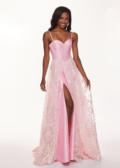 Rachel Allan - 6543 Taffeta Sweetheart Embroidered A-line Dress In Pink
