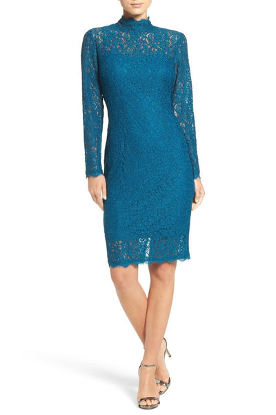 Adrianna Papell - AP1E200552 Long Sleeve Bodycon Lace Dress in Green