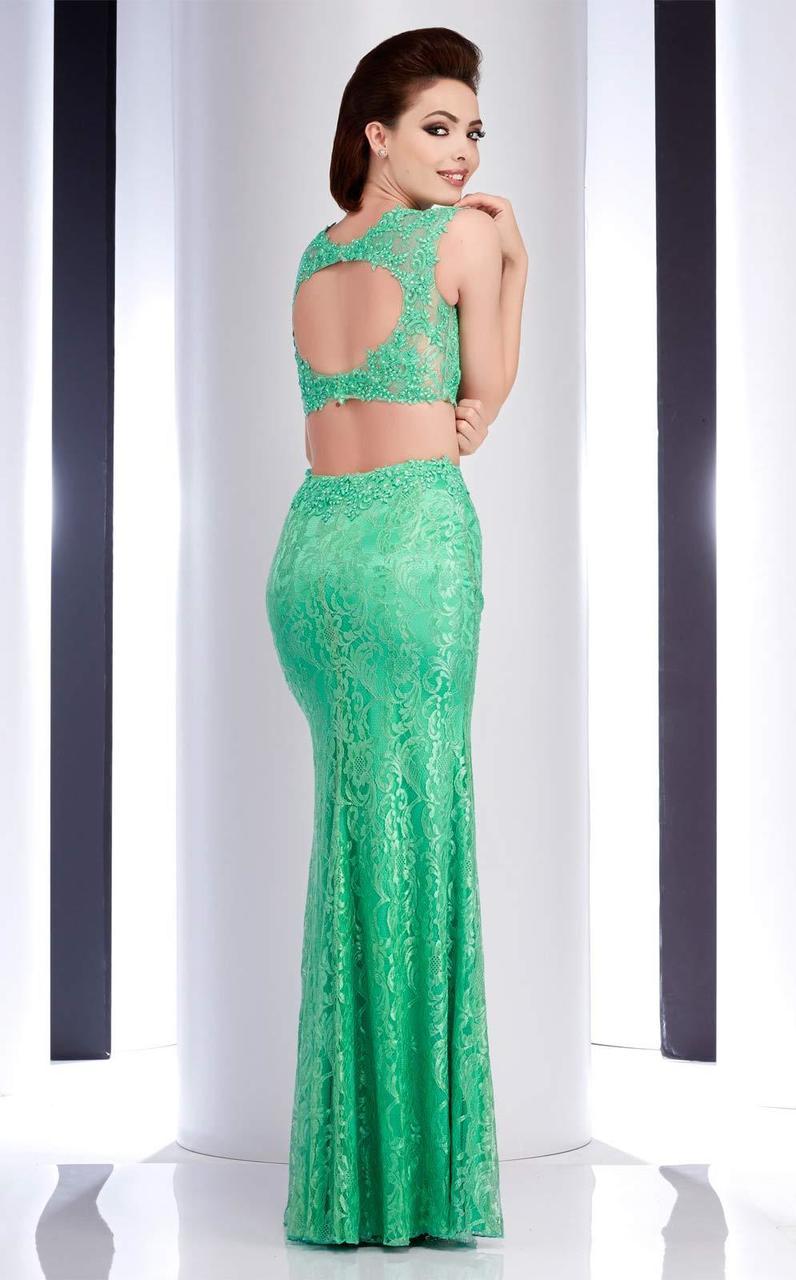 Clarisse - 2716 Two-Piece Jeweled Applique Gown in Green
