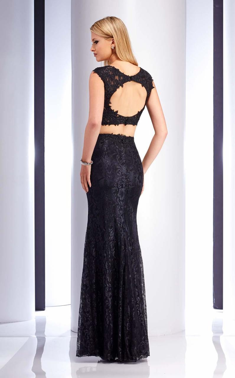 Clarisse - 2716 Two-Piece Jeweled Applique Gown in Black