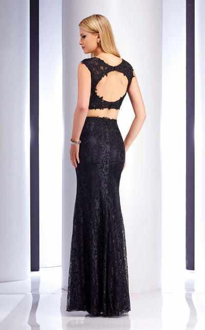 Clarisse - 2716 Two-Piece Jeweled Applique Gown in Black