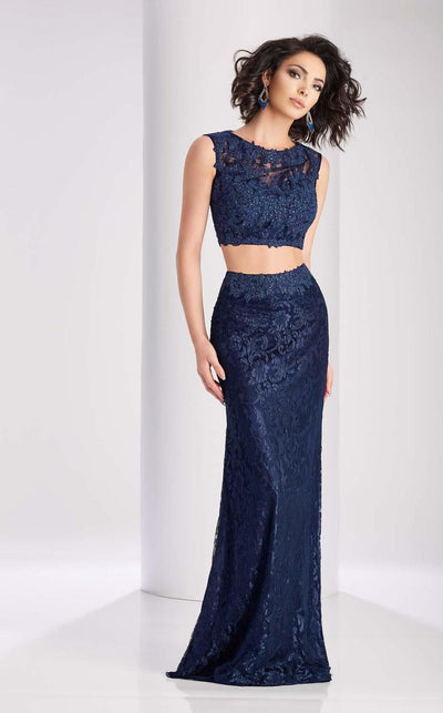 Clarisse - 2716 Two-Piece Jeweled Applique Gown in Blue