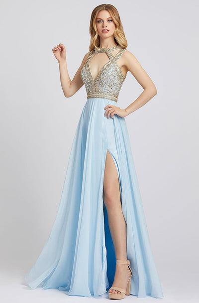 Mac Duggal - 66445M Bedazzled Jewel A-line Dress In Blue
