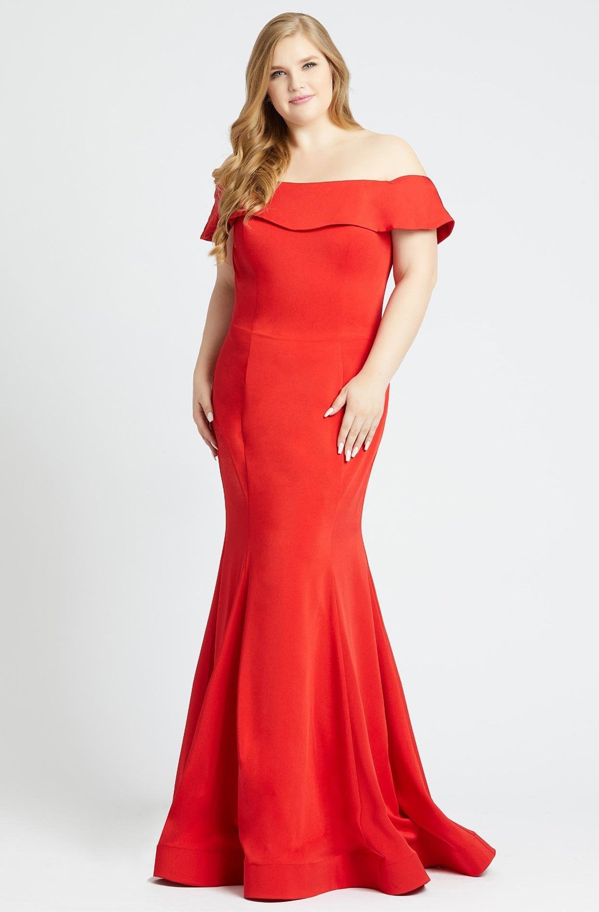 mac duggal red mermaid dress Mac Duggal 20330 Red Evening Gown Beaded Lace Sleeveless Mermaid Dress Size 6