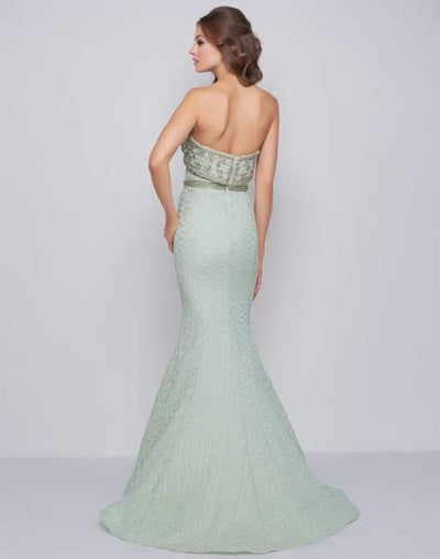 Mac Duggal Prom - 66841M Beaded Strapless Mermaid Evening Gown In Green