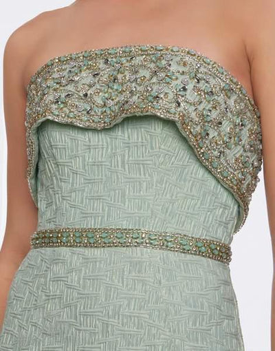Mac Duggal Prom - 66841M Beaded Strapless Mermaid Evening Gown In Green