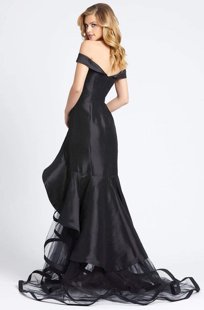 Mac Duggal Evening - 67068D Off Shoulder Tiered Ruffle Long Gown In Black