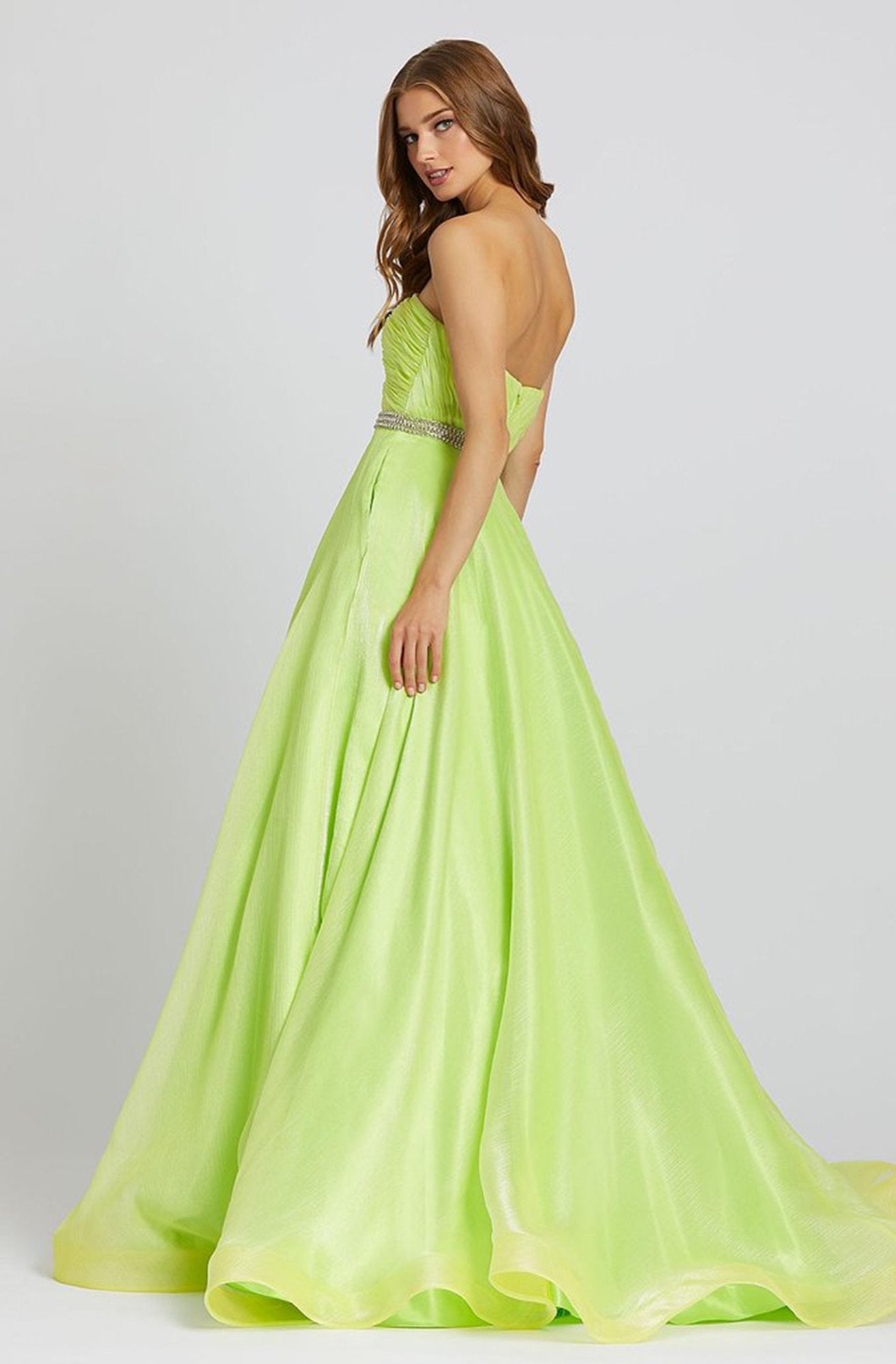 Mac Duggal Ballgowns - 67105H Strapless Ruched Sweetheart Ballgown In Green