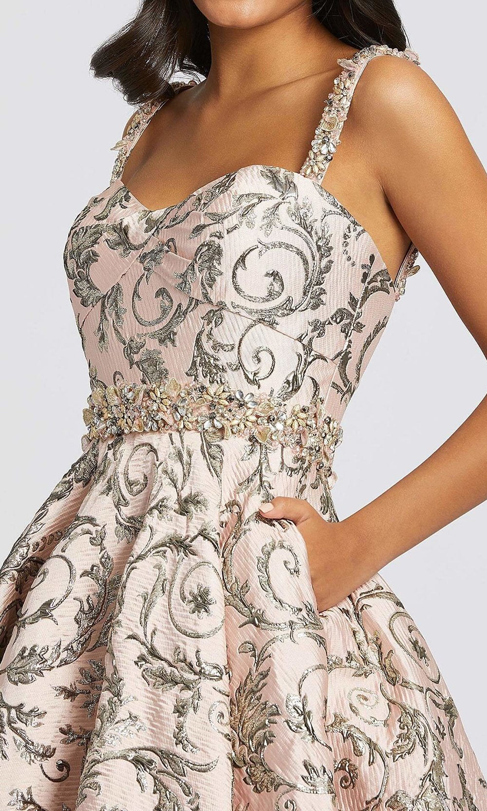 Mac Duggal - Print Embellished Sweetheart Ballgown 67114M In Pink