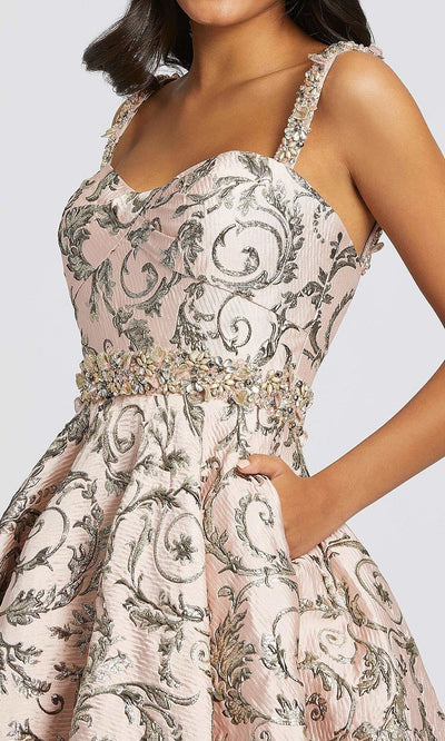 Mac Duggal - Print Embellished Sweetheart Ballgown 67114M In Pink