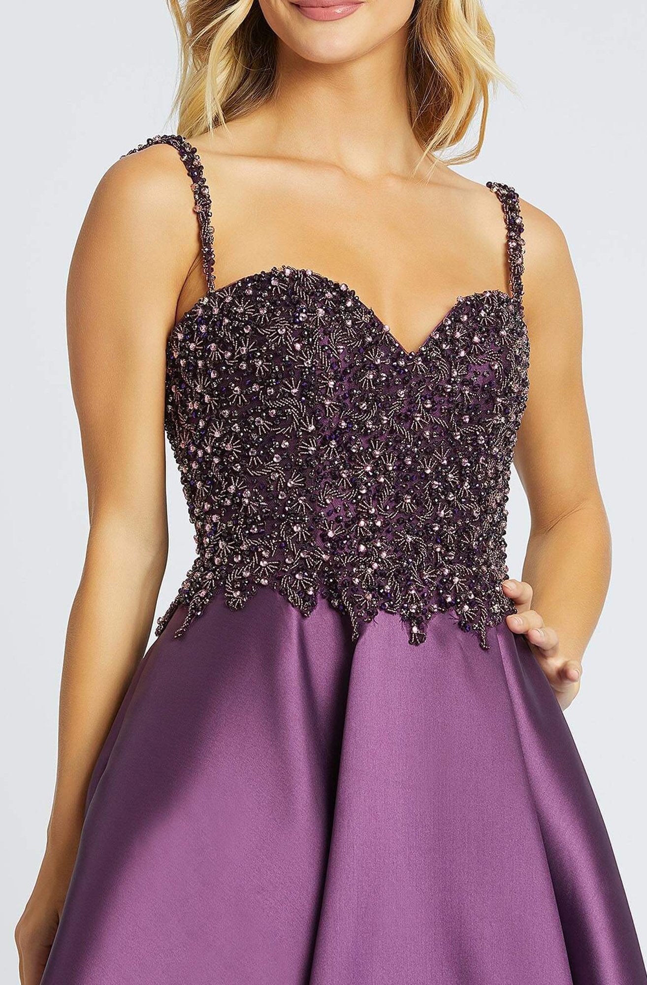 Mac Duggal Ballgowns - 67116H Beaded Sweetheart Ballgown In Purple