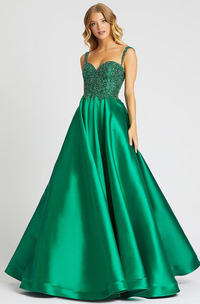 Mac Duggal Ballgowns - 67116H Beaded Sweetheart Ballgown In Green