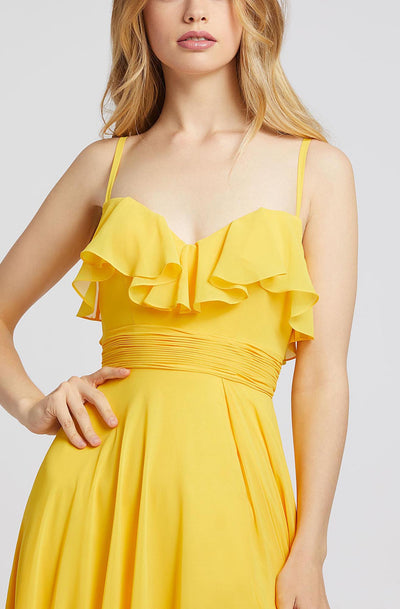 Mac Duggal Flash - 67344L Ruffled Sweetheart A-line Gown In Yellow