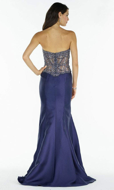 Alyce Paris - Beaded Sweetheart Mermaid Gown 6735SC In Blue